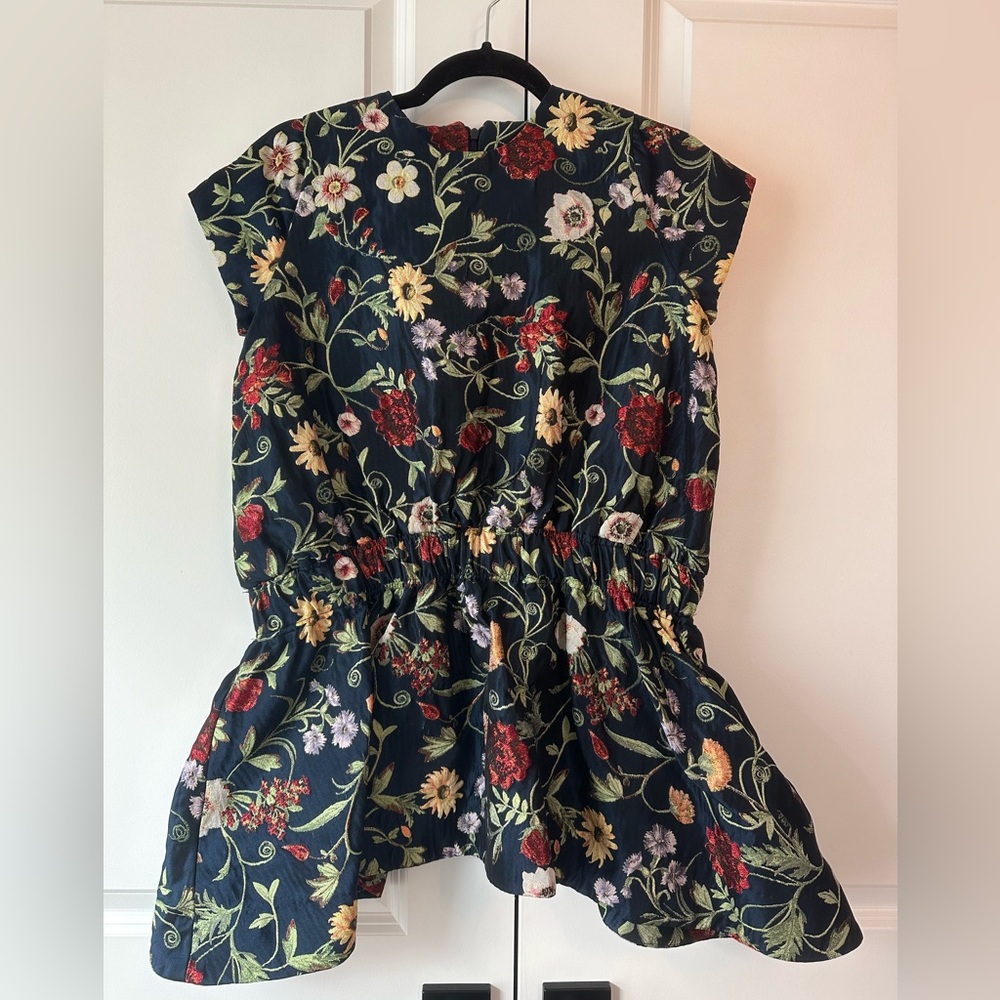 Oscar de la Renta Girls Floral Jacquard Dress (Size 10)